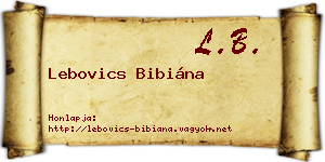 Lebovics Bibiána névjegykártya